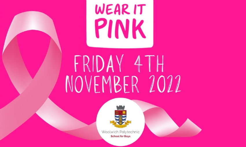 Woolwich Polytechnic School for Boys Wear it Pink day is finally here! Friday 4th November 2022